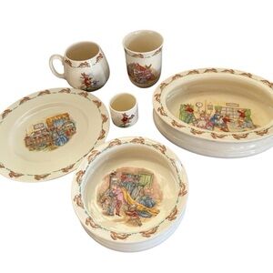 VTG Royal Doulton Bunnykins Barbara Vernon Fine China Children’s 6 Piece Set